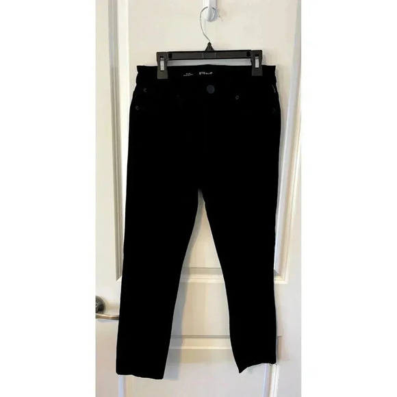 STS Blue Jeans Emma Ankle Skinny Black Mid Rise 26 Raw Hem 24" Inseam NWOT - Picture 1 of 6